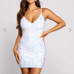 Iridescent sequin dress